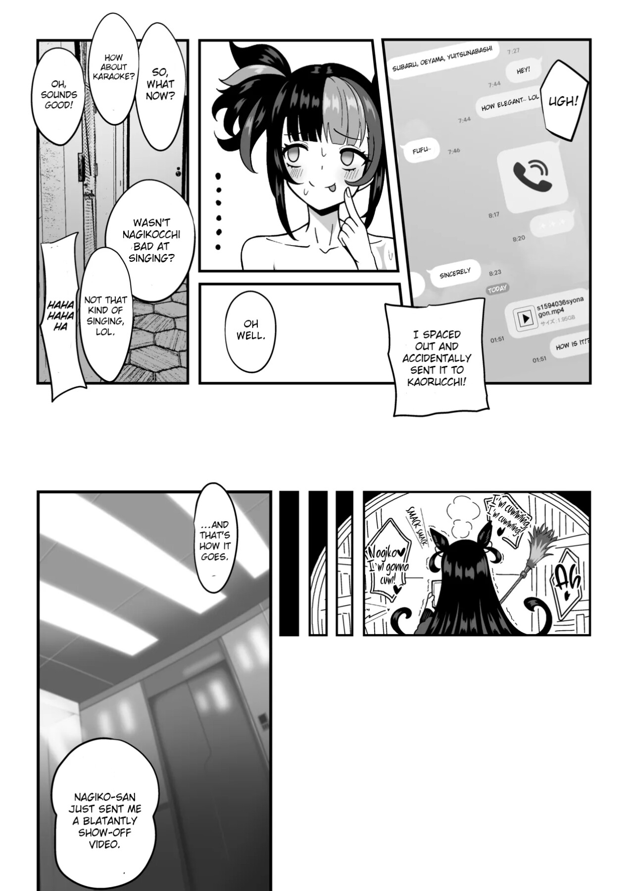 Hentai Manga Comic-A book about a swimsuit-clad Nagiko who accompanies her younger boss (♀) and her master's cuckold hobby-Read-23